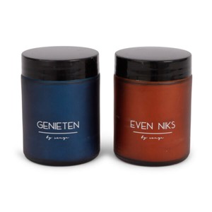 SENZA Set Van 2 Geurkaarsen Blauw/Bruin