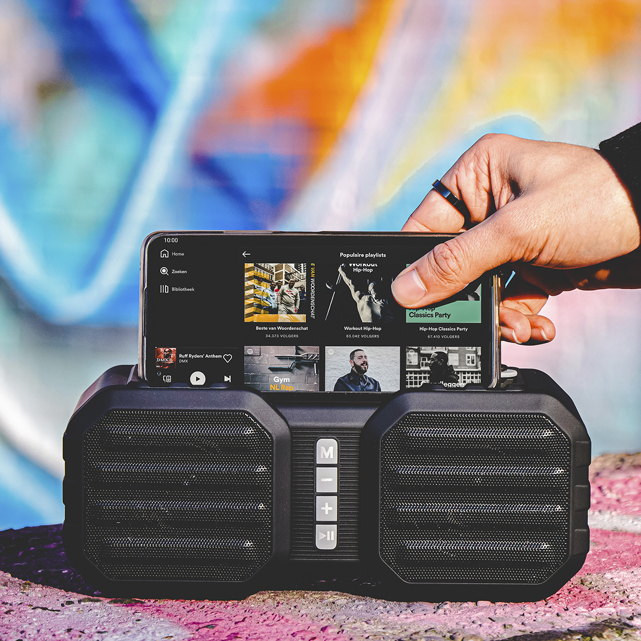 BRAINZ Power Cube Speaker Zwart