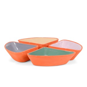 SENZA Terracotta Triangel Schaaltjes Multi-kleur /4