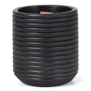 SENZA Wooden Wick Kaars Ribbel Zwart