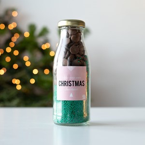 Kerstchocolaatjes in een flesje 